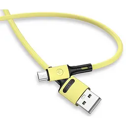 Кабель Usams US-SJ435 USB - Micro USB (M/M), 1 м, Жовтий (SJ435USB03) - мініатюра 2