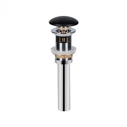 Донний клапан для раковини Qtap PU03O 70х70х227.5 Matt black з переливом - мініатюра 2