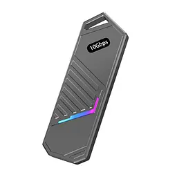 Кишеня Dynamode зовн. для M.2 SSD NVMe ч-з USB3.2 GEN2 Type-C алюміній темно-сіра
