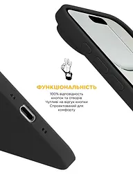 Силиконовый чехол с MagSafe для Apple iPhone 17 Air, ICON2 MagCase, черный, противоударный, панель с мягкой подкладкой, защита всего корпуса, поддержка беспроводной зарядки, совместим с защитными стеклами и пленками, ArmorStandart (ARM86250) - мініатюра 4