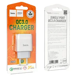 МЗП Hoco C72Q Glorious QC3.0 18W (1USB-A) Білий - мініатюра 3