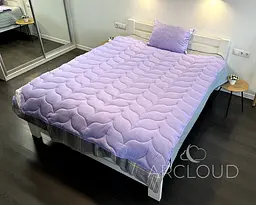Ковдра зимова ArCloud Floral Lavander 140*205 у сумці + подушка з кантом ArCloud Floral Lavander 50*70 у сумці + постільна білизна LARA бязь полуторна модель на вибір - мініатюра 4