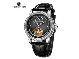 Наручний годинник чоловічий 8257 Silver-Black Forsining acs0031352 - мініатюра 2