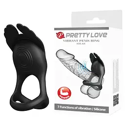 Віброкільце для пари Pretty Love Silas, чорне PRETTY LOVE BI-210318 103658