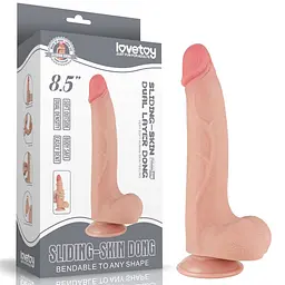 Фалоімітатор Sliding-Skin Dual Layer Dong 8.5'' 22 см тілесний - мініатюра 15