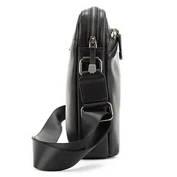 Чоловіча чорна шкіряна сумка через плече Tiding Bag SM8-9686-4A - мініатюра 4