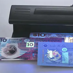 Детектор валют ультрафіолетовий, апарат для перевірки грошей від мережі, чорний - мініатюра 2