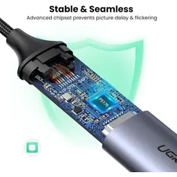 Перехідник USB2.0 Type C to HDMI V2.0 4K60Hz 10cm CM297 gray Ugreen (70444) - мініатюра 2