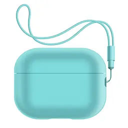 Силіконовий чохол для навушників Apple AirPods Pro 2 2022, Silicone Case with straps, бірюзовий, захисний чохол з ремінцем, ультратонкий і легкий, повний захист, з підвіскою, м"який силікон, ArmorStandart (ARM68615)