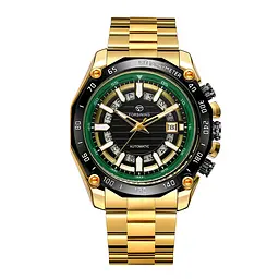 Наручний годинник чоловічий 8279 Gold-Black-Green Forsining acs0031395