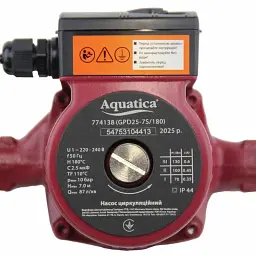 Насос циркуляційний 130Вт Hmax 7м Qmax 87л/хв Ø1½" 180мм+гайки Ø1" AQUATICA (774138) - мініатюра 6