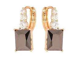 Сережки Xuping кільця Позолота 18K "Візерунок з чорними кристалами" арт.307699