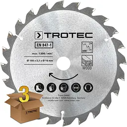 Диск пиляльний Trotec 150х16х2,1 HW24 Wood (3 шт) (6215001320) - мініатюра 2