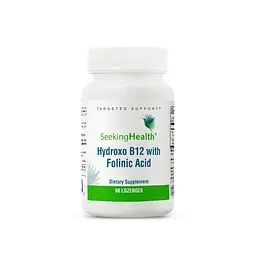 Вітамін В9, В12 Seeking Health Hydroxo B12 With Folinic Acid, 60 пастилок для підтримки нервової системи