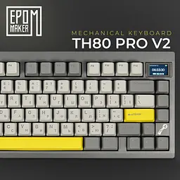 Клавіатура Epomaker TH80 PRO V2 Sea Salt Silent Black механічна бездротова (TH80-PROV2-B-SS) - мініатюра 7