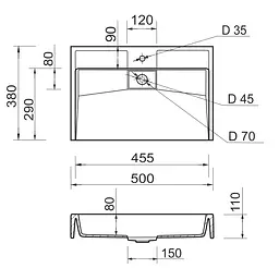 Раковина Adamant Vision 60 white 100003192, Білий - мініатюра 6