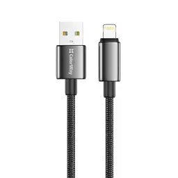 Дата кабель USB 2.0 AM to Lightning 2.0m 3A zinc alloy braided black ColorWay (CW-CBUL099-BK) - мініатюра 3