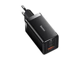 Зарядний пристрій BASEUS GaN5 Pro Fast Charger 2C+U 65 W w/Type-C to Type-C Black (CCGP120201) - мініатюра 2