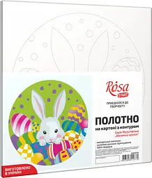Полотно на картоні з контуром Rosa Start Весняний кролик 20х20 бавовна акрил - мініатюра 2