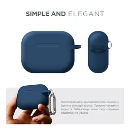 Силіконовий чохол для навушників Apple AirPods Pro 2 2022, Hang Case, синій, ультратонкий захисний кейс товщиною 2 мм, захист від подряпин, пилу та ударів, компактний, з карабіном для кріплення, ArmorStandart (ARM68598) - мініатюра 2