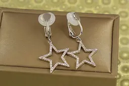 Сережки кліпси Xuping Jewelry Велика зірка 3,5 см сріблясті