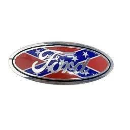 Емблема Ford синя+червоний+хром 125×50 мм пластик (на скотчі)