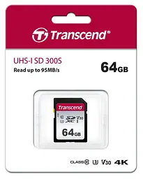 Transcend Карта пам'яті SD 64GB C10 UHS-I R100/W20MB/s - мініатюра 2