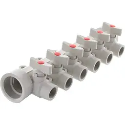 Колектор Koer 6-way з кульовими кранами (40x20) PPR K0173.Pro KP0223