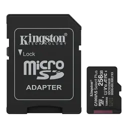 Карта пам'яті microSDXC, 256Gb, Kingston Canvas Select Plus, Class10 UHS-I U1 V10 A1, SD адаптер, до 150 МБ/с (SDCS3/256GB)