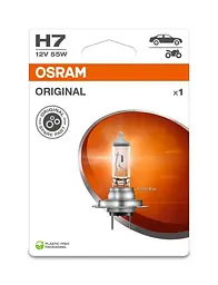 Галогенова лампа OSRAM H7 64210-1BL 12V 55W PX26D Blister (1 шт)