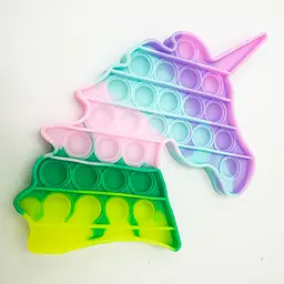 Сенсорна іграшка антистрес силіконова нескінченна пухирка поп іт UKC Pop It Fidget єдиноріг 2 різнокольоровий - мініатюра 4