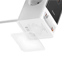 Подовжувач OS PowerCombo PD65W+QC3.0 (1USB-A/2C/2Socket) (1.5 m) (PSLR000) Glacier White Baseus teh0029517 - мініатюра 3