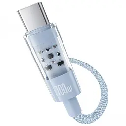 Дата кабель Baseus Gem Fast Charging Type-C to Type-C 100W (1m) (P10373000111) Galaxy Blue - мініатюра 3
