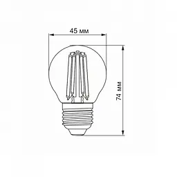 LED лампа VIDEX Filament G45F 6W E27 3000K - мініатюра 3