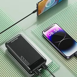 Портативний зарядний пристрій Awei P37K-10000 mAh з індикатором заряду Чорний - мініатюра 4