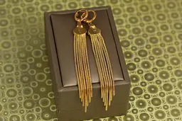 Сережки Xuping Jewelry підвіски позначки Сім променів 9 см золотисті - мініатюра 2
