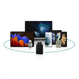 Зарядний пристрій Samsung 65W Power Adapter Trio w/o cable Black (EP-T6530NBEG) - мініатюра 2