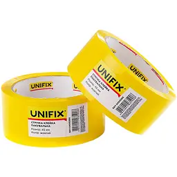 Скотч пакувальний односторонній Unifix 45 мм x 80 м x 40 мкм жовтий