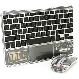 Бездротовий комплект Voltronic YT-KB333 (KB+Mouse), (Eng / Pyc), 2.4G, 78 клавіш, Black/Transparent, Box
