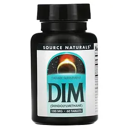 Натуральна добавка Source Naturals DIM (Diindolylmethane) 100 mg, 60 таблеток