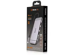 Мультипортовий адаптер REAL-EL CQ-900 Space Grey (EL123110003) - мініатюра 7