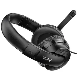 Ігрові накладні навушники Hoco W103 Magic, 3.5mm, 1.2m, Чорний - мініатюра 4