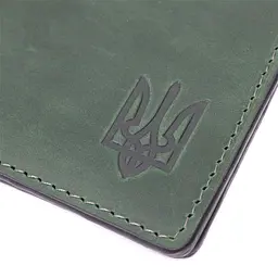 Якісна шкіряна обкладинка на посвідчення учасника бойових дій Grande Pelle 11664 зелений - мініатюра 6