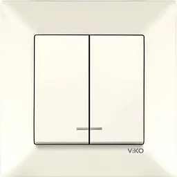Вимикач 2-клавішний VIKO Meridian з підсвіткою кремовий (90970250-WH)