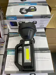 Ліхтар прожектор акумуляторний світлодіодний LED та бічний COB світильник 4 режими свічення прожектор Panther PT-8899 - мініатюра 4