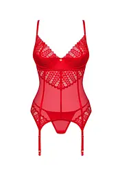 Комплект боді та стрінги Obsessive Ingridia XL/2XL червоний - мініатюра 5