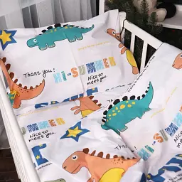 Комплект постільної білизни MirSon Бязь 17-0697 Colorful Dinosaurs 160 x 220 см (2200010459005) - мініатюра 4