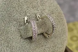 Сережки Xuping Jewelry дві доріжки з фіанітів 1.4 см сріблясті - мініатюра 4