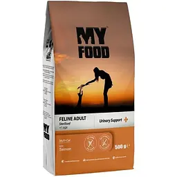 Сухий корм для дорослих стерилізованих котів My Food Urinary Support Суперпреміум з лососем 0.5 кг