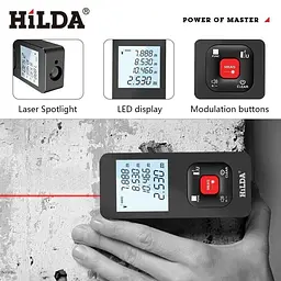 Лазерний далекомір HILDA LDM E50 CJ390 50 м, лазерна рулетка на акумуляторі